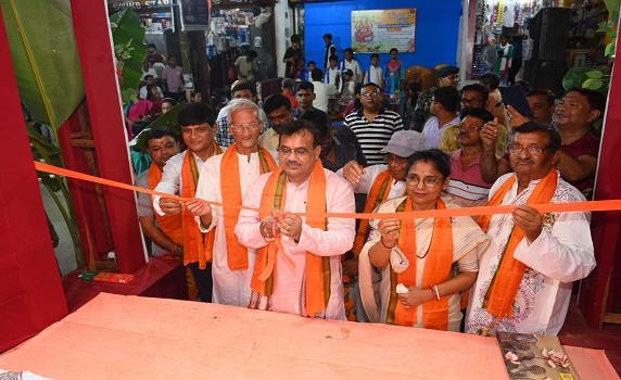 Finance Minister Pranajit Singha Roy joins Ganesha Chaturthi celebration in Udaipur.